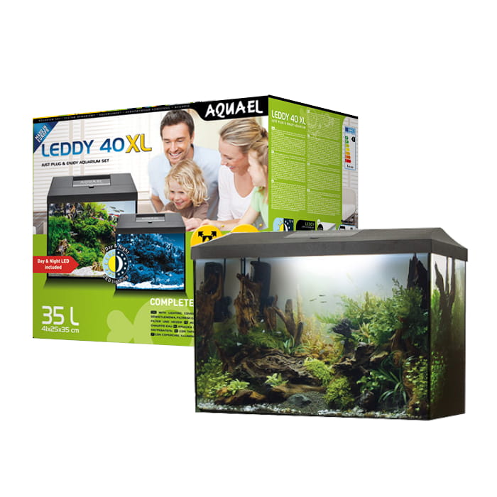 ZESTAW LEDDY XL DAY NIGHT 40 AKWARIUM 35 L CZARNE